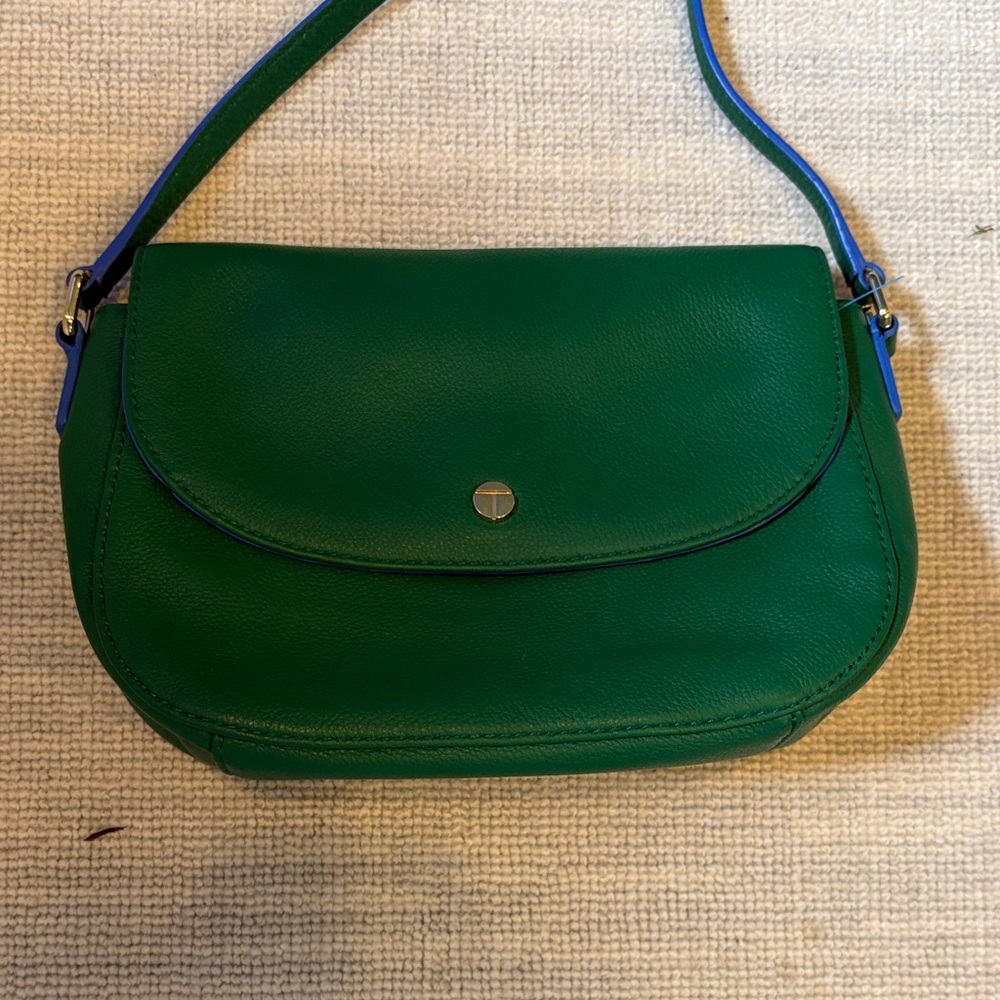 Talbots Green Leather Pebble Leather Crossbody bag.